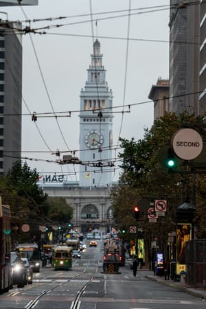 Looking down Market Street